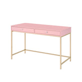 Ottey Pink High Gloss & Gold Finish Writing Desk Model 93545 By ACME Furniture